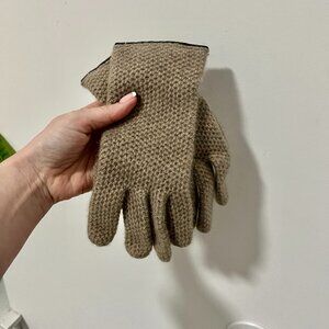 Portolano Women's Light Brown Cashmere Gloves